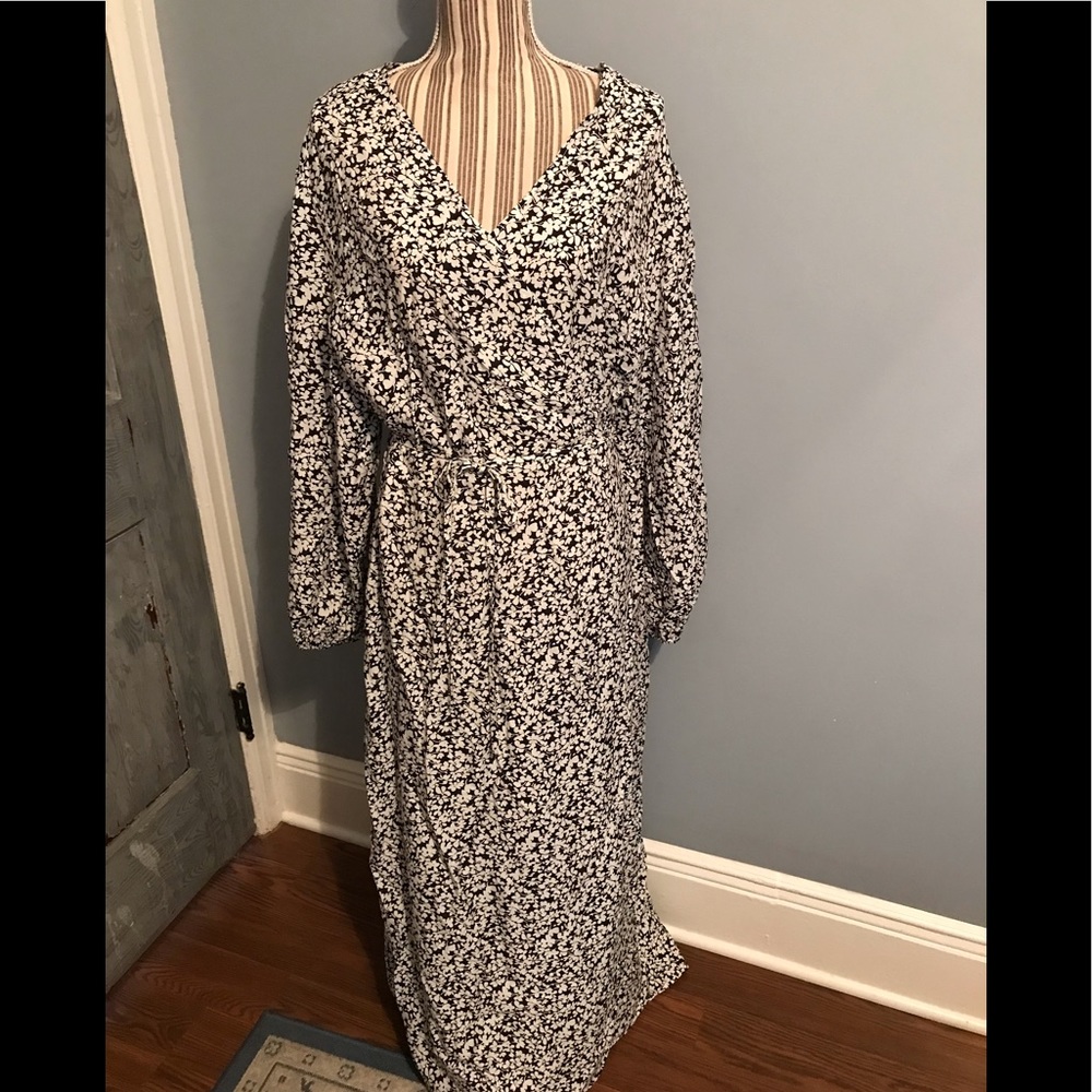 ASOS CURVE Wrap Puff Sleeve Maxi Dress